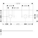HANSGROHE 54280780 Konsole Xilesa E 1375x550mm