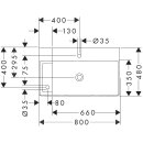 HANSGROHE 60320450 Waschtisch Xelu Q 800x480 mm