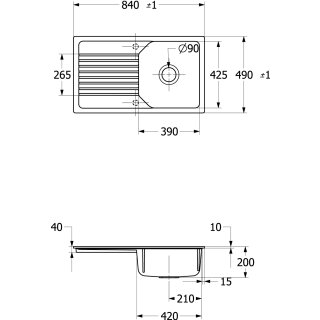 Villeroy & Boch 33850Fi4 SP Linara 50 Flat 490x840mm