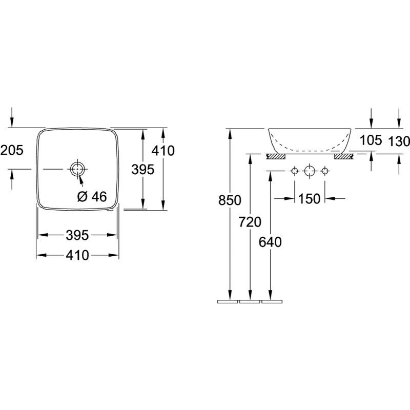 VILLEROY & BOCH 417841TE Aufsatzwaschbecken Artis 417841 410x, 432,99