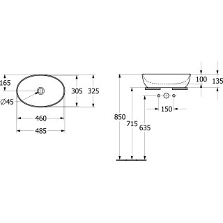Villeroy & Boch 438848TE Aufsatzwaschbecken Artis 438848 480x