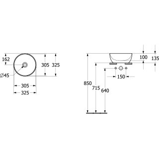 Villeroy & Boch 438932R6 Aufsatzwaschbecken Artis 438932 325x