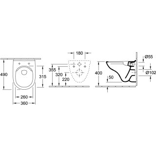 Villeroy & Boch 5660CL01 Combi-P O.novo 5660CL 370x700x705mm