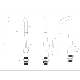 Villeroy & Boch 92860006 Robinet de cuisine Konic 103,5x221 mm en acier