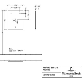 Villeroy & Boch A4776000 Spiegel More to See Lite A47760