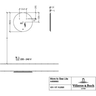 Villeroy & Boch A4786500 Spiegel More to See Lite A47865