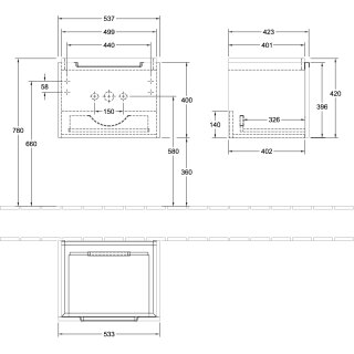 Villeroy & Boch A68610VN WTUS Subway 2.0 A68610 537x420x423mm