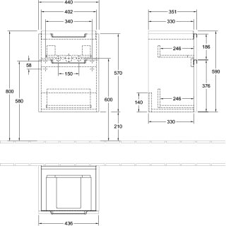 Villeroy & Boch A90610VL WTUS Subway 2.0 A90610 440x590x352mm