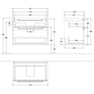 Villeroy & Boch A91410VM WTUS Subway 2.0 A91410 787x590x449mm
