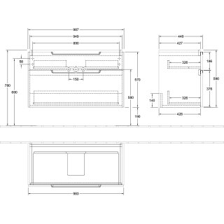 Villeroy & Boch A91510VM WTUS Subway 2.0 A91510 987x590x449mm