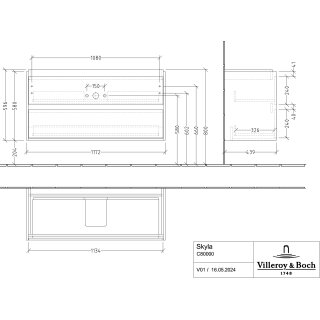 Villeroy & Boch C80000RK WTUS Skyla C80000 1172x596x439mm 2