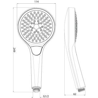 Villeroy & Boch TVS10900100061 Handbrause mit drei Strahlarten Verve