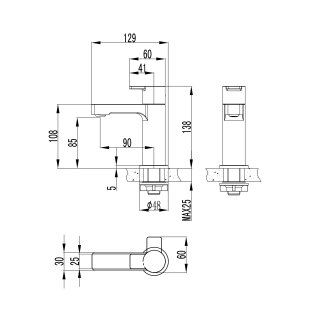 Villeroy & Boch TVW10300600061 Kaltwasserarmatur Architectura ohne