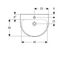 GEBERIT 500498012 Renova Handwaschbecken, 50x40cm