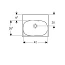 GEBERIT 504636011 Acanto Handwaschbecken, 45x38cm