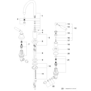 DORNBRACHT 20710882-39 WT-3-Lochbatt. mit Ablaufgarnitur