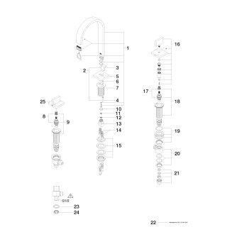 DORNBRACHT 20713782-39 WT-3-Lochbatt. mit Ablaufgarnitur MEM