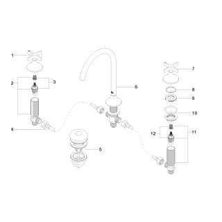DORNBRACHT 20713809-39 WT-3-Lochbatt. mit Ablaufgarnitur