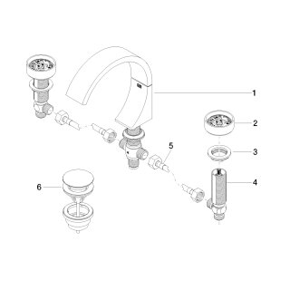 DORNBRACHT 20713811-42 WT-3-Lochbatt. mit Ablaufgarnitur CYO