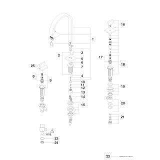 DORNBRACHT 20715782-42 WT-3-Lochbatt. mit Ablaufgarnitur MEM
