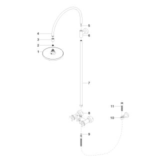DORNBRACHT 26632892-39 Shower Pipe mit Brausebatterie TARA