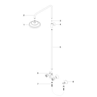 DORNBRACHT 26633360-42 Shower Pipe mit Brausebatterie
