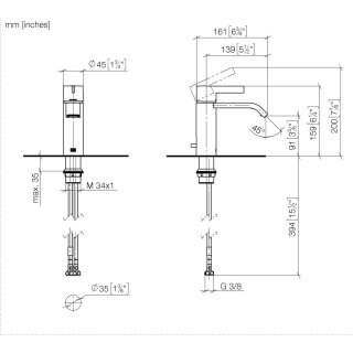 DORNBRACHT 33502671-33 Waschtisch-Einhandbatterie mit