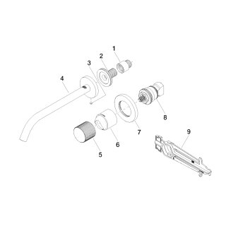 DORNBRACHT 36861664-39 META PURE WT-Wand-EHM o.Ablgarn. META