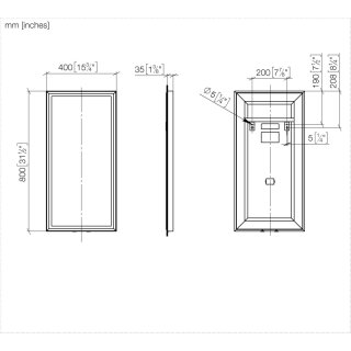 DORNBRACHT 83150980-10 Lichtspiegel, eckig SERIENNEUTRAL