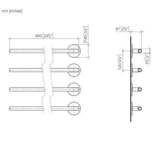 DORNBRACHT 83304979-33 Handtuchwärmer, 4-fach