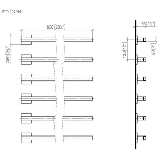 DORNBRACHT 83316980-19 Handtuchwärmer, 6-fach