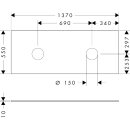 HANSGROHE 54332700 Konsole Xevolos E 1370x550 mm