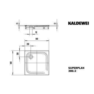 Kaldewei 447548042711 DW SUPERPLAN Mod.386-2, 800x800x25