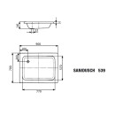 Kaldewei 447900010199 DW SANIDUSCH Mod.539,700x900x140