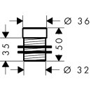 HANSGROHE 13898000 Schaftverl&auml;ngerung f.Sp&uuml;ltischmischer