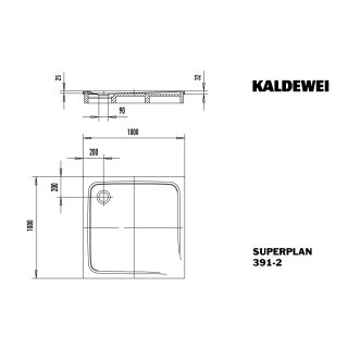 Kaldewei 447048040711 DW SUPERPLAN Mod.391-2, 1000x1000x25