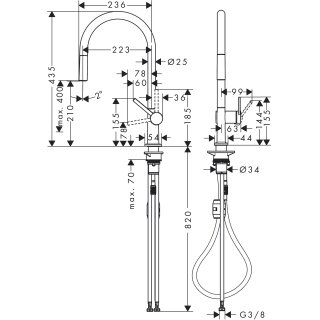 Hansgrohe 72802340 Spültischmischer 210 Talis M54