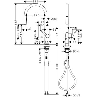 Hansgrohe 72842800 Spültischmischer 210 Talis M54 Eco