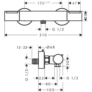 Hansgrohe 13346140 Thermostat Ecostat Element