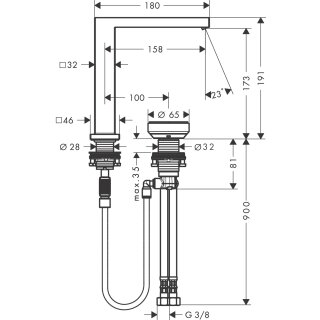 Hansgrohe 73053340 2-Loch WTM 150 Tecturis E