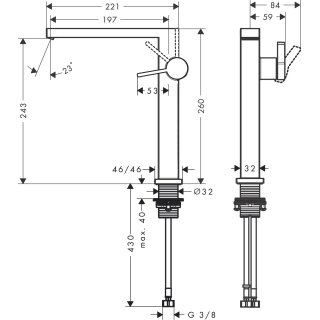 Hansgrohe 73070340 WTM Tecturis E 240 Fine CoolStart