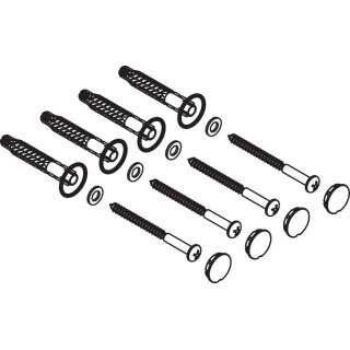 Hansgrohe 85196340 Befestigungsteile und 4 Abdeckkappen