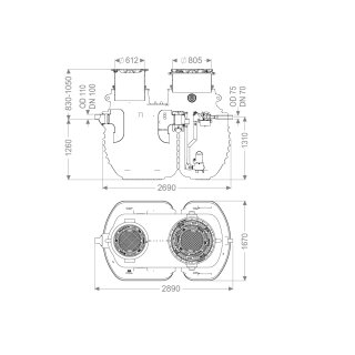 KESSEL 96004-G-120B Séparateur de graisses EasyClean encastré