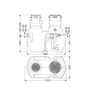 KESSEL 96007-DL-170D Fettabscheider EasyClean ground