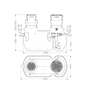 KESSEL 96010-G-170D Fettabscheider EasyClean ground
