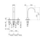 Dornbracht 20713782-06 WT-3-trou batt. avec kit de...