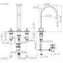 DORNBRACHT 20715782-06 Waschtisch-Dreilochbatterie mit Ablaufgarnitur MEM Platin geb&uuml;rstet 20715782