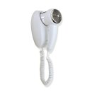 HEWI hair dryer, white-chrome, spiral cable