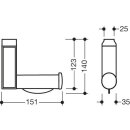 HEWI uk toilet roll holder, plastic, FSR 950.51.6/950.51.7 signal white