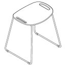 HEWI shower stool, H 507 mm, W 489 mm, anthracite grey